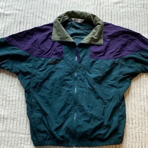 Columbia Men's Hunter Green and Dark Purple Windbreaker